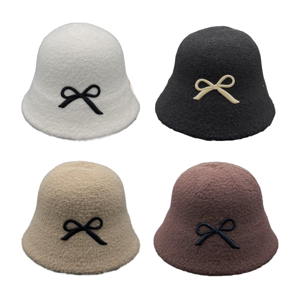 7. Women’s Cozy Wool Bucket Hat with Ribbon Embroidery NWT